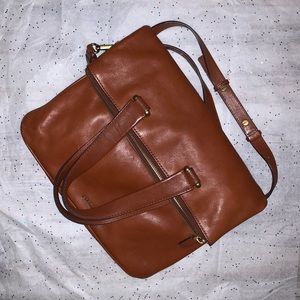 Fossil Memoir Anthology Tote Brown Leather